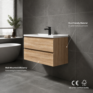 Mueble de Pared Moderno con Lavabo de Cerámica sobre Encimera de Tamaño Pequeño <span class=keywords><strong>para</strong></span> Baño - Product Image 2