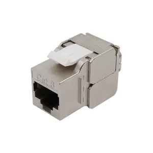 RJ45 Cat8 Zinklegierung FTP/STP 180-Grad geschützt werkzeuglos 8P8C Keystone-Modul Jack