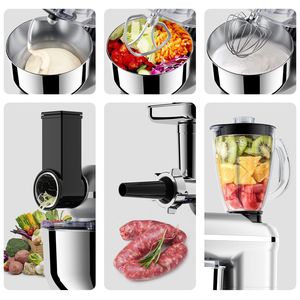 Robot culinaire multifonction 5-en-1 de 5,5 L avec bol mélangeur en acier inoxydable, <span class=keywords><strong>pétrin</strong></span> <span class=keywords><strong>et</strong></span> mixeur transfrontalier - Product Image 3