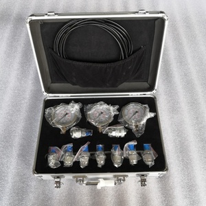 Hangood Hydraulic Pressure Test Kit 3 Gauges for Excavators Pressure Gauge Diagnostic Tools Stainless Steel <b>Case</b> - Product Image 2