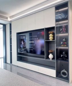 Mueble de TV Personalizado para Hogar, Hotel, Villa, Madera Maciza, Inteligente, Moderno, Lujoso, Minimalista, Fábrica de Origen, Diseño Gratuito, MOQ 2 Piezas - Product Image 1