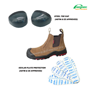 <span class=keywords><strong>Zapatos</strong></span> de Seguridad AEGISEC con Puntera de Acero Anti-aplastamiento, Cuero Nubuck Genuino, Antideslizantes, Estilo Americano, Sin Cordones - Product Image 6