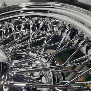 Cerchi in Lega da 13 Pollici PCD 5x114.3 Oro Cromato DOT Lowrider <span class=keywords><strong>a</strong></span> Raggi, con Canale Profondo, Stile Knock-Off, Classici, di Lusso, Personalizzati, Retrò per Auto - Product Image 6