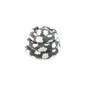 Set di Tre Pezzi per Cuccia Rotonda in Velluto di Cotone Jacquard Grigio per Animali Domestici, Letti Premium per Animali - Product Image 2