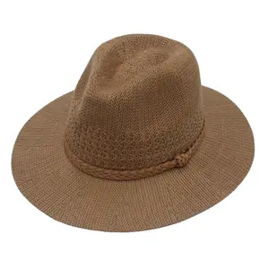 Tasarım Hollow şapkalar erkekler kadınlar dokuma Sombreros yaz güneş şapkaları rahat plaj UV koruma hasır Panama şapka