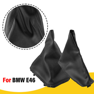 ฝาครอบเกียร์และฝาครอบเบรกมือ BMW E46 หนังสีดำ อุปกรณ์เสริมสำหรับเกียร์ธรรมดา - Product Image 1