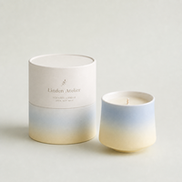 Bougie parfumée en cire de soja non toxique, en céramique avec glaçure dégradée de luxe moderne, pour aromathérapie et décoration intérieure