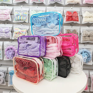 Yane Fashion Velvet Face Wash Kit Wrap Headband Wrist Band Set Hair Claws-Women's 16-Piece Custom Wedding <b>Gift</b> Customizable - Product Image 1