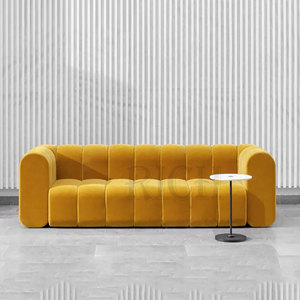 Divano Moderno Contemporaneo Italiano Minimalista in <span class=keywords><strong>Velluto</strong></span> a 3 Posti per Soggiorno, Casa, Hotel, Ufficio - Product Image 3