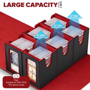 Boîte à cartes magique pour cartes à collectionner, boîte de rangement pour cartes 6 en 1, convient à plus de 1400 cartes standard sans pochettes avec plateau à dés - Product Image 2