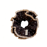 Chouchous en tissu surdimensionnés de style coréen, à dentelle florale, faits main, très élastiques, volumineux, doux, féminins, rétro, pour mariage et usage quotidien