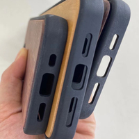Vente en gros de coques de téléphone portable rigides anti-chocs résistantes aux chutes en bois de bambou véritable + TPU pour iPhone 12 13 14 15 16 17 18 Pro Max