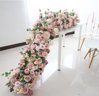 Fleurs Table Automne Rangée Coureurs Rouge Escalier De Mariage Jaune Hortensia Roses Table Guirlande pour Cendres 50Cm/100Cm Fleur Runner