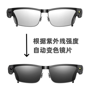 Smart Bluetooth Photochromic <b>Glasses</b> Metal Frame 8MP <b>Camera</b> Music Playback Phone Call Global Translation - Product Image 2