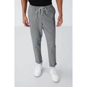 Pantalon de survêtement gris mélangé pour homme, taille élastique, coupe standard, tissu respirant décontracté - Product Image 5