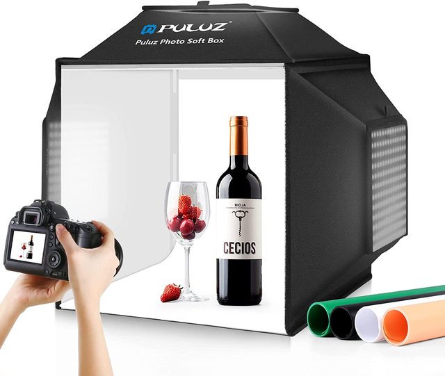 Puluz 40cm Soft Box Portable Folding Studio Photo Studio Photo Box Photography  Shoot Tent Box Kit 4 Color Background