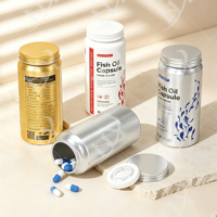 Flacon vide rechargeable en aluminium de haute qualité (60 ml-300 ml) avec bouchon à vis, qualité alimentaire, pour vitamines, capsules, médicaments et compléments alimentaires