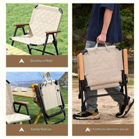 Chaise de camping pliable style Kermit, en acier carbone et tissu Oxford, siège de détente extérieur avec rembourrage matelassé épais pour pique-nique et plage