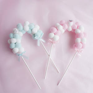 Décoration de gâteau en forme d'arche avec pompons, décor de gâteau en peluche moelleuse pour baby shower, <span class=keywords><strong>anniversaire</strong></span>, mariage, fournitures de fête - Product Image 3