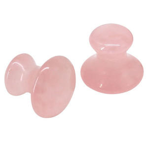 Natural Rose Quartz face massage roller jade stones, Chakra Healing Stone,Mushroom Shape Guasha for Eye Face Neck Beauty SPA - Product Image 2