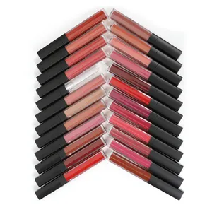 24 สีลิปสติก Matte ฉลากส่วนตัวลิปกลอสแบบกําหนดเองลิปกลอสกันน้ําไม่ติดถ้วยลิปสติกแต่งหน้าของเหลว