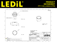 Assemblages de lentilles LED Ledils FP11124_LISA2-O-PIN en PMMA, support de lentille unique transparent 19x48 elliptique/ovale, éclairage LED adhésif