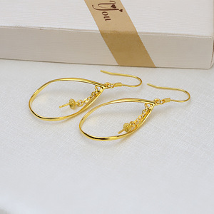 Pendientes de Plata S925 Wenchi con Gancho, Joyería de Perlas Personalizada con Bandeja Vacía, Accesorios DIY Semiterminados 15963 China - Product Image 2