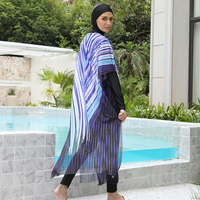 Haute qualité 4 pièces entièrement couvert musulman modeste maillots de bain maillots de bain S-6XL islamique maillots de bain Burkini Pour Femme Musulman