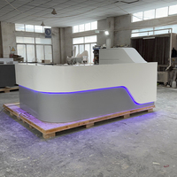 LED Cafe Shop Furniture Design d'intérieur Décoration moderne HIMACS Solid Surface Coffee Bar Counter Setup