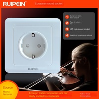 Enchufe de Pared Europeo de Una Salida, 16A 250V, Estándar Alemán, Duradero, Hecho de Material PC Resistente al Fuego, IP11, Estilo Moderno, App Smartlife