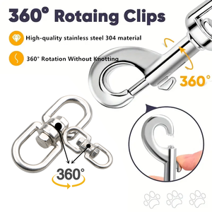 Personalized 304 Stainless Steel Wire Double <strong>Dog</strong> Leash Anti-Bite 360 Degree Rotation Walking Fun For All Kinds Of <strong>Dogs</strong>