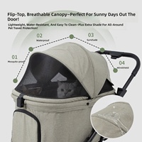 Poussette pour animaux de compagnie légère, pliable automatiquement en une seule touche, pour chats et chiens, avec cadre en alliage d'aluminium et grande capacité