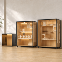 Villa de Lujo Moderna para Gatos de Madera Maciza y Cristal, de Múltiples Tamaños, Casa Interior para Mascotas, Jaula, Estructura para Escalar, Transpirable, Impermeable y Ecológica