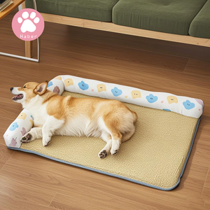 Fabrika fiyat çevre dostu Rattan kare soğutma Pet <span class=keywords><strong>Mat</strong></span> katı desen yıkanabilir dayanıklı köpekler için iyi dinlenme - Product Image 1