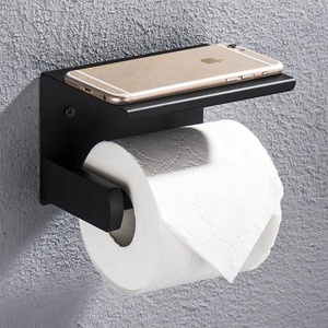粘着式トイレットペーパーホルダー、電話棚付き、浴室・キッチン用、壁に貼るタイプ - Product Image 2