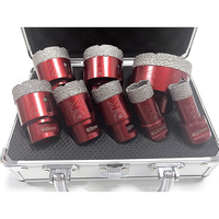 Drills-King Kit de 8 scies cloches diamantées 20 + 25 + 32 + 40 + 45 + 50 + 68mm M14 Perçage à sec pour carreaux de porcelaine Céramique Marbre Jeu de forets diamantés