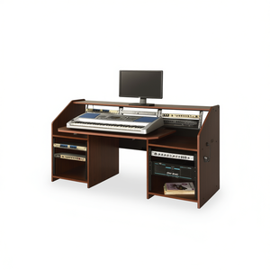 Scrivania per Computer Cherry Music con Superficie in Legno e Porta Cuffie, Arredamento per Ufficio Domestico - Product Image 1