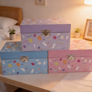 Caja de Música Rectangular de Unicornio, Juguete de Papel MDF Rígido para Niños, con Manivela, Ecológico, Duración del Sonido de 30s - Product Image 3