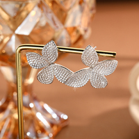 Boucles d'oreilles papillon élégantes en argent 925 avec zircon cubique, bijoux délicats d'inspiration vintage, cadeau pour femmes, occasion spéciale