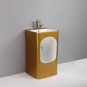 Lavabo sur pied rectangulaire sur mesure pour <span class=keywords><strong>petit</strong></span> lavabo <span class=keywords><strong>Lave</strong></span>-pieds Lavabo musulman doré Lavabo Wudu en céramique - Product Image 5