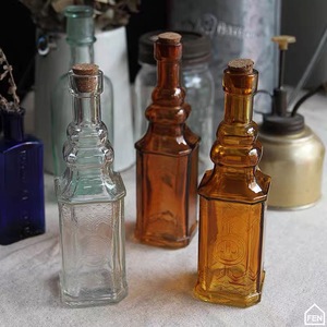 Bouteilles <span class=keywords><strong>en</strong></span> <span class=keywords><strong>verre</strong></span> vintage avec bouchons <span class=keywords><strong>en</strong></span> liège, vases à fleurs, formes assorties, ensemble de bouteilles de 5 pouces de haut, 100-150 ml, <span class=keywords><strong>bouteille</strong></span> <span class=keywords><strong>en</strong></span> <span class=keywords><strong>verre</strong></span> gaufré - Product Image 2