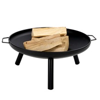 Brasero d'extérieur 2-en-1 de 24 pouces avec grille de cuisson et écran anti-étincelles, foyer rond à bois pour chauffage et fêtes