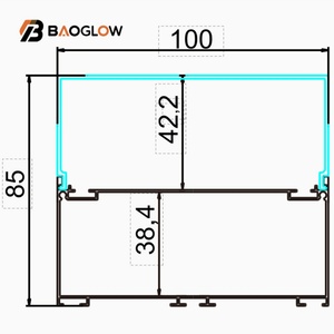 Perfil de Aluminio Anodizado de Alta Calidad de 50 mm de Ancho para Tiras LED, Perfil Premium con Canal para Tiras LED, Tornillos Personalizables - Product Image 5