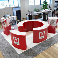 Comptoir d'information incurvé de 6 pieds imprimé sur mesure, comptoir de salon professionnel, podium semi-circulaire personnalisé pour stand d'exposition, convention, vente au détail, pop-up