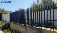Decoratieve buiten privacy metalen hek poort tuinbeveiliging lamellen hekwerk moderne hoge aluminium lamellen hekpanelen