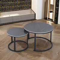 Table basse et thé ronde de haute qualité pour salon Design de luxe moderne deux tailles Table d'appoint fabriquée en Chine