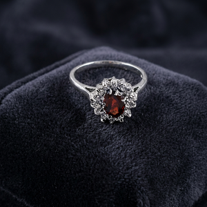 Art Palace Luxury <b>Women's</b> Engagement 925 Silver Zircon Gemstone <b>Ring</b> with Geometric Claw <b>Set</b> Oval Stone - Product Image 3