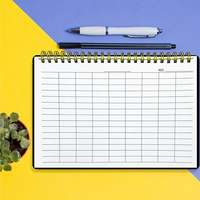Cuaderno Promocional Personalizado con Espiral Universal, Cuadrícula y Filas/Columnas para Gestión de Datos e Inventario y Uso Escolar