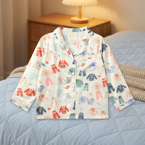 Ensemble de pyjamas longs pour filles à séchage rapide et respirant, col en V, vêtements de nuit en polyester personnalisés avec ceinture élastique pour toutes les saisons - Product Image 2