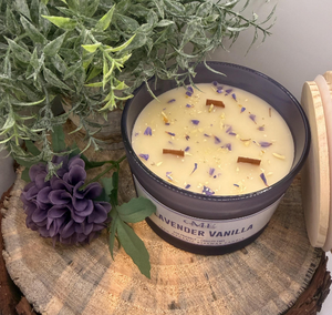 LANJO Customizable Handmade Dried Flower Scented Soy Wax <b>Candle</b>-round Shape Glass Jar Eco-Friendly Non-Toxic - Product Image 1